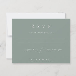 Tarjeta De Confirmación De Asistencia Sage Green & White Boho 1 Boda Moderno