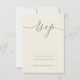 Tarjeta De Confirmación De Asistencia Sage Greenery Simple Minimal Moderno Responder con