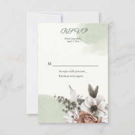 Tarjeta De Confirmación De Asistencia Salvia Floral de Amor Eterno