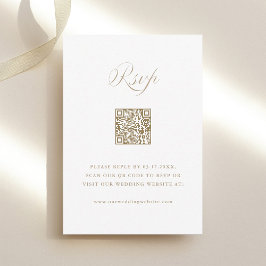 Tarjeta De Confirmación De Asistencia Sand Stylish Calligraphy Wedding QR Code