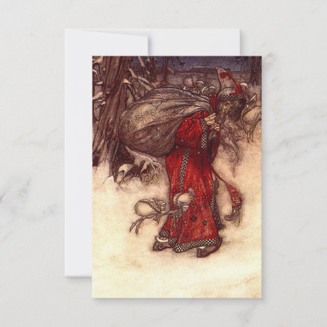 Tarjeta De Confirmación De Asistencia Santa Claus Arthur Rackham (Anverso)