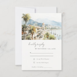 Tarjeta De Confirmación De Asistencia Santa Marta Colombia Watercolor Landscape Wedding