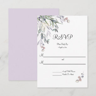 Tarjeta De Confirmación De Asistencia Sauces Lilas, Brezo Escocés, Boda 
