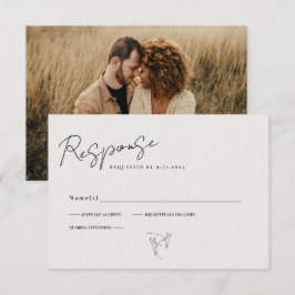 Tarjeta De Confirmación De Asistencia Script de Caligrafía Mínimo Foto