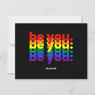 Tarjeta De Confirmación De Asistencia Sé tú, sé orgulloso Orgullo LGBTQ Arcoíris Lesbian