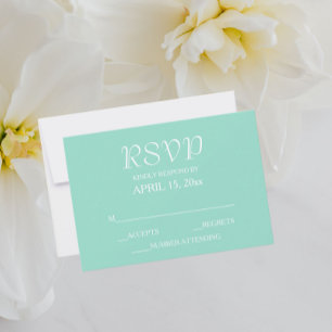Tarjeta De Confirmación De Asistencia Seafoam Simple Style Boda