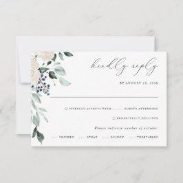 Tarjeta De Confirmación De Asistencia Selald Greenery Elegant Wedding