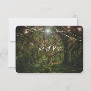 Tarjeta De Confirmación De Asistencia Selva elegante, encantada, Boda de Woodland