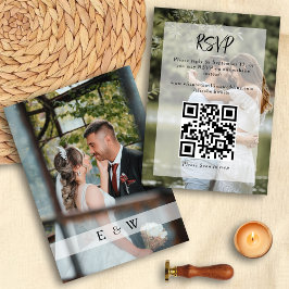 Tarjeta De Confirmación De Asistencia Sencilla elegancia Foto Superposición de código QR