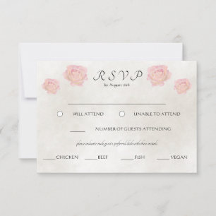 Tarjeta De Confirmación De Asistencia Sencilla elegancia intemporal Rosa de color de agu