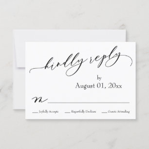 Tarjeta De Confirmación De Asistencia Sencilla, Elegante, Moderna Responder Amablemente