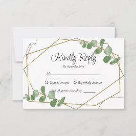 Tarjeta De Confirmación De Asistencia Sencilla vegetación Rústica Sage Green Eucalyptus