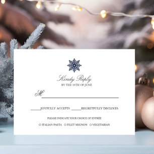 Tarjeta De Confirmación De Asistencia Sencilla y elegante marisma de copas de nieve opci
