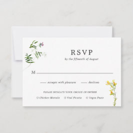 Tarjeta De Confirmación De Asistencia Sencillo Boda Rústico De Comida De Boho Floral De 