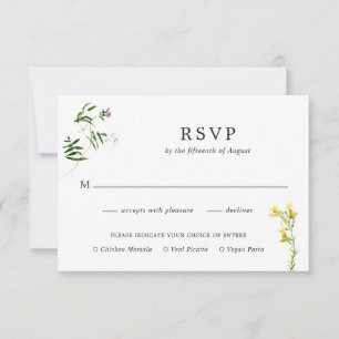 Tarjeta De Confirmación De Asistencia Sencillo Boda Rústico De Comida De Boho Floral De