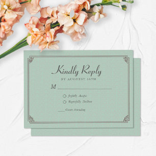 Tarjeta De Confirmación De Asistencia Sencillo patrón chino tradicional