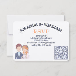 Tarjeta De Confirmación De Asistencia Sencillo, Personalizado-Iike Cónyuges Ilustracion