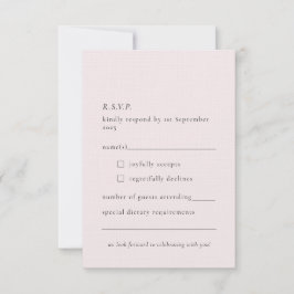 Tarjeta De Confirmación De Asistencia Sencillo Rubor Delicado Blanquecino Rosa Mínimo