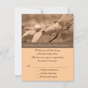 Tarjeta De Confirmación De Asistencia Sepia Dogwood Boda