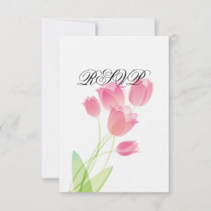 Tarjeta De Confirmación De Asistencia Sheer Pink Tulips
