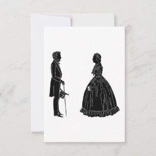 Tarjeta De Confirmación De Asistencia silueta de abraham lincoln mary todd lincoln