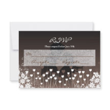 Silueta de corazones en flor - tarjeta de respuest