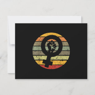 Tarjeta De Confirmación De Asistencia Símbolo de feminismo diseño retrocosecha, años 80 