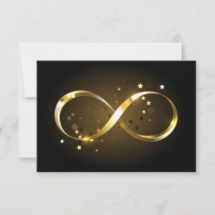 Tarjeta De Confirmación De Asistencia Símbolo de infinito dorado