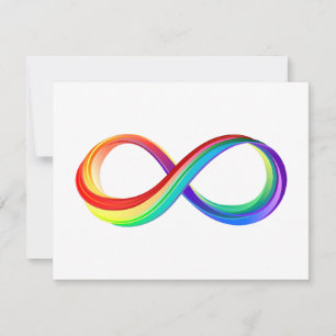 Tarjeta De Confirmación De Asistencia Símbolo infinito arcoiris en capas