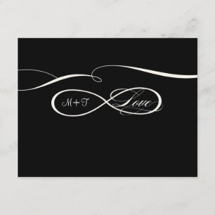 Tarjeta De Confirmación De Asistencia Símbolo infinito Rótulo Bodas de amor infinitos RS
