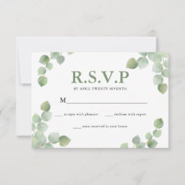 Tarjeta De Confirmación De Asistencia Simple acuarela Eucalyptus Greenery Boda