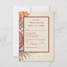Tarjeta De Confirmación De Asistencia simple boda de moda beige boho