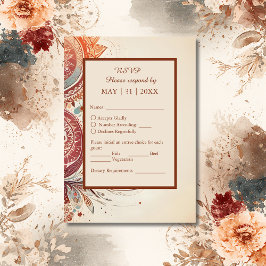 Tarjeta De Confirmación De Asistencia simple boda de moda beige boho