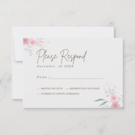 Tarjeta De Confirmación De Asistencia Simple Flor Elegante Boda