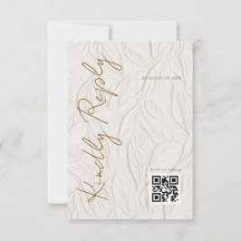 Tarjeta De Confirmación De Asistencia Simple Ivory Print Wedding QR code