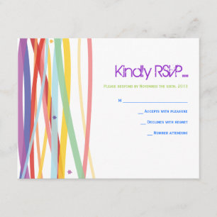 Tarjeta De Confirmación De Asistencia Simple Lines Bat Bar Mitzvah Reply Card
