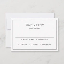 Tarjeta De Confirmación De Asistencia Simple matrimonio elegante en blanco y negro
