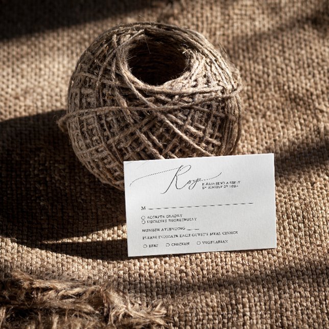 Tarjeta De Confirmación De Asistencia Simple Minimal Negro y Blanco (Subido por el creador)