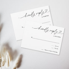 Tarjeta De Confirmación De Asistencia Simple Minimalista Negro Blanco Responder Amableme