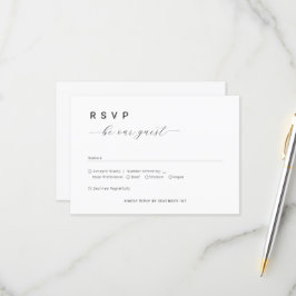 Tarjeta De Confirmación De Asistencia Simple Minimalista Ser nuestro guión de Boda invit