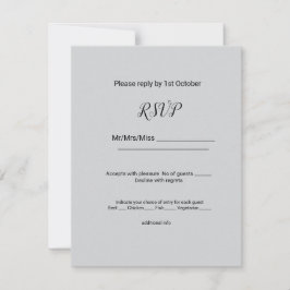 Tarjeta De Confirmación De Asistencia simple mínimo negro w agregar el nombre texto edit