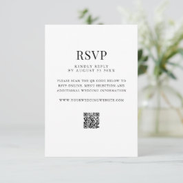 Tarjeta De Confirmación De Asistencia Simple Moderno Código QR de Boda