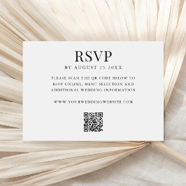 Tarjeta De Confirmación De Asistencia Simple Moderno Código QR de Boda