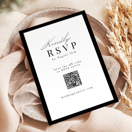 Tarjeta De Confirmación De Asistencia Simple y elegante código QR de tipografía de escri