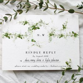 Tarjeta De Confirmación De Asistencia Sitio web | Boda Monograma Eucalyptus