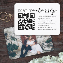Tarjeta De Confirmación De Asistencia Sitio web boda QR Código Archivo fotográfico moder