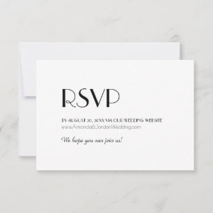 Tarjeta De Confirmación De Asistencia Sitio web de boda Art Déco moderno minimalista