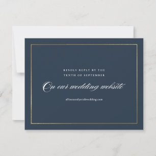 Tarjeta De Confirmación De Asistencia Sitio web de boda clásico elegante dorado