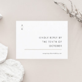 Tarjeta De Confirmación De Asistencia Sitio web de boda elegante en blanco y negro moder