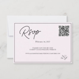 Tarjeta De Confirmación De Asistencia Sitio web de Bodas modernos | Código QR RSVP.